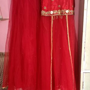 Red Net Fancy Lehnga Choli