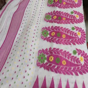 Multicolor Cotton Linen Saree