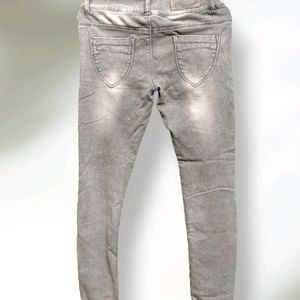 Slim Fit Ripped Denim For Women - Grey (30in)