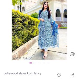 beautiful umbrella kurti pant Dupatta set