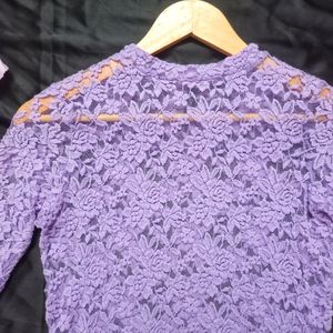 Lavander Lace Detailed Top (See-through)