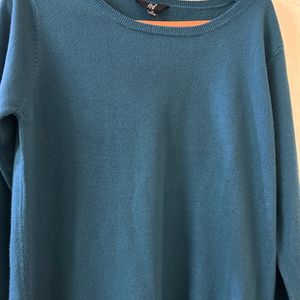 Fig Teal Round Neck Pullover