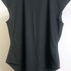 H&M Black Cap Sleeved Bodysuit/Top