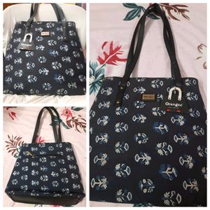 New Handblock Printed Indigo PuLeather Totebag 💙