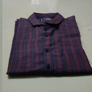 Men Checked Blue And Red Full Sleeve Shirts