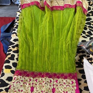 Green Pink Anarkali Kurta Set