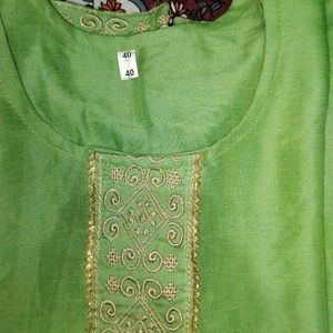 Lime Green Colour Kurti