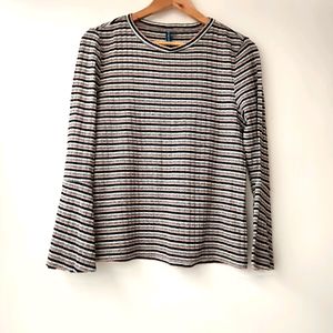 Pink & Black Stripped Knitted Top Women