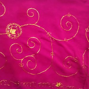 Hot Pink Hand Work Saree