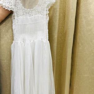 White Net Full Length  Gown