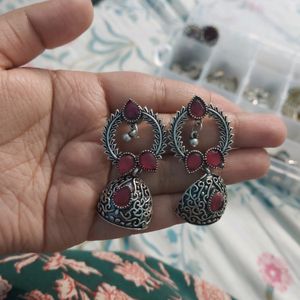 Jhumkas Oxidized Silver