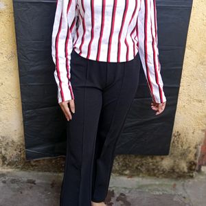 Beautiful 😍 Striped Top In Red,Black,White Colour