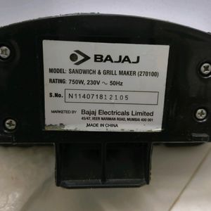 Bajaj Sandwich & Grill Maker