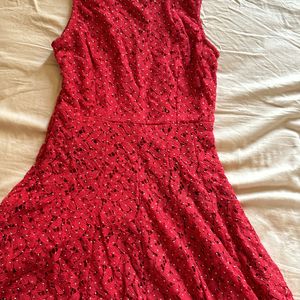 Cute Flared Mini Red Dress