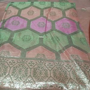 Organza Suit With Banarasi Dupatta