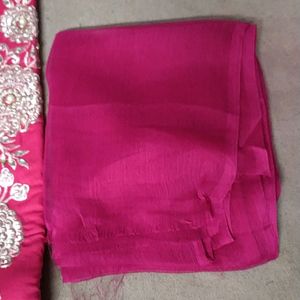 Beautiful Pink Party Wear Unstitched Suit