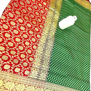 Katan Banarasi Silk with Blouse piece(new)