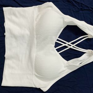 Backless White Padded Crop Top