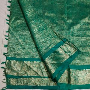 Green Pure Kanchi Pattu Silk Saree💚