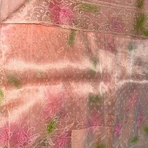 New Rubber Print Pink saree