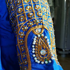 Blue Embroidery Work Blouse