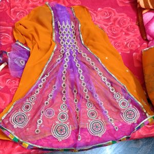 Multicolor Net Saree Readymade