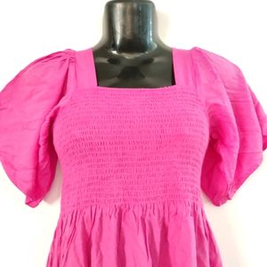 Rose Puffy Sleeve Dress ( Women)