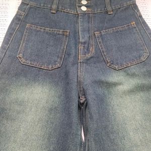 Korean Stylish Women Baggy Jeans Flared Leg Loose