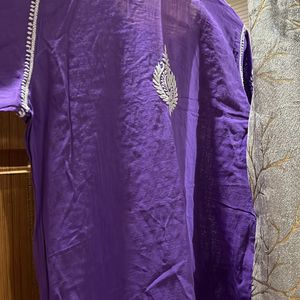 Purple Chikankari Kurta