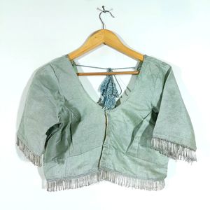 Pastel Green Designer Blouse For Women's