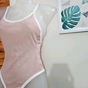 New Shein Pink Bodysuit With Pressbutton