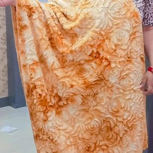 3d Rose Design Brown And Beige Color Mix Shawl