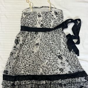 Floral Dress - Black & White