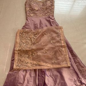 ethnic rosegold colour gown