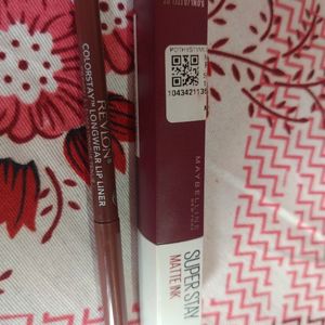 Maybelline New York Lipstick And Revlon Lipliner