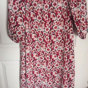 Maroon Floral Dress