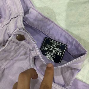 Baggy fit vintage washed mauve lavender jeans