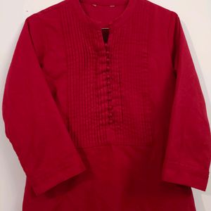 Red Cotton Kurta