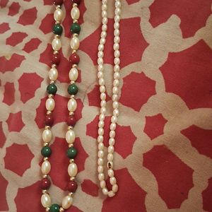 Two Pearl Chains Neckpiece