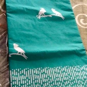 Beautiful Sea Green Cotton Malmal Saree🥳🥳