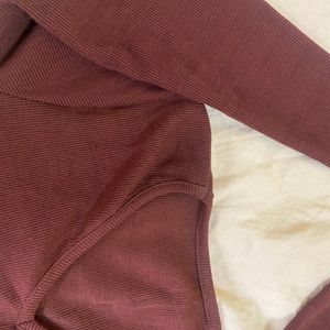 Coffee Brown Wool Top