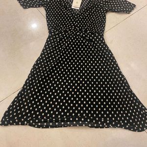 Pretty MANGO Black Polka Dot Dress