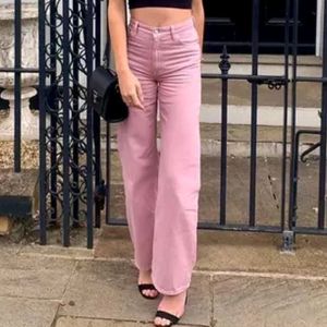 WideLeg Pink Jeans