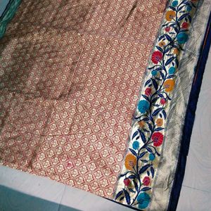 Beautiful multi colour banarasi silk saree