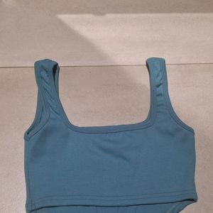 BLUE CORSET TANK TOP