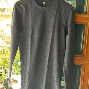 H&M Crew Neck Slim Fit Full Sleeves T Shirt