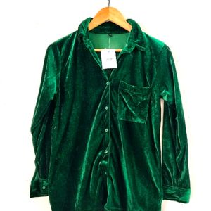 🟢🟢Green Velvet Shirt🟢🟢