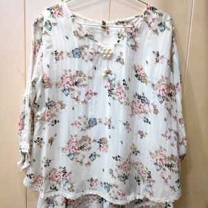 Floral White Printed Top (Women)