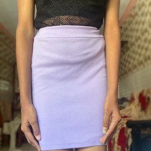 Lavender Colour Short Skirt