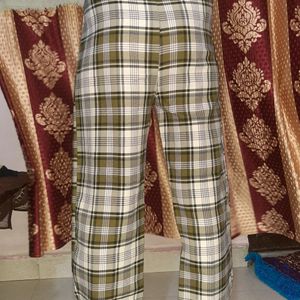 Korean style check trouser